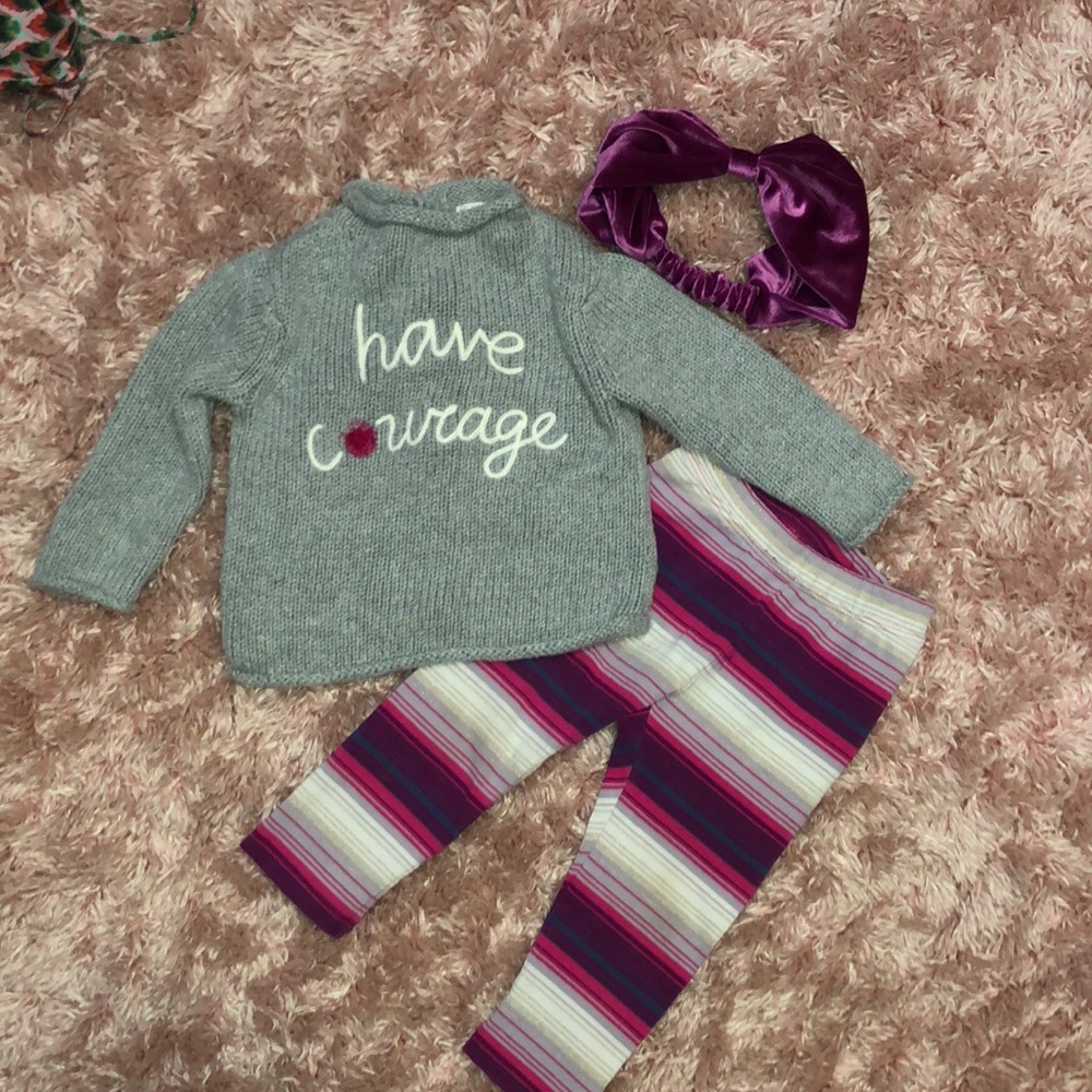 Have courage Sweater and legging set w/ headband!